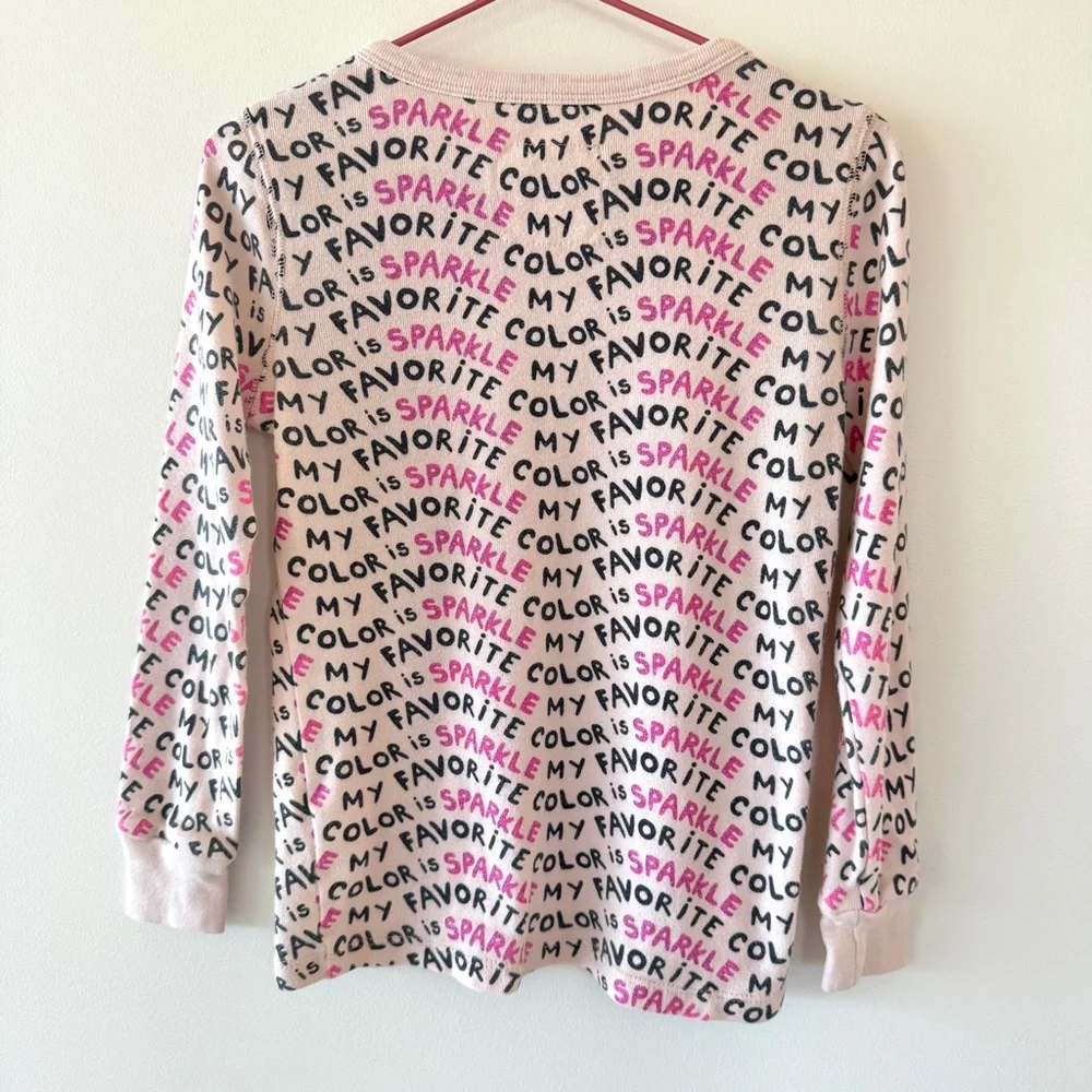 J.Crew Crewcuts Pink Graphic Print Cotton Pajama Set Long Sleeve Girls Size 5